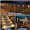 Solar Deck Lights 8 Pcs, Solar Lights Outdoor Waterproof Led Solar Fence Lamp for Patio, Stairs,Garden Pathway, Step and Fences(Warm White)